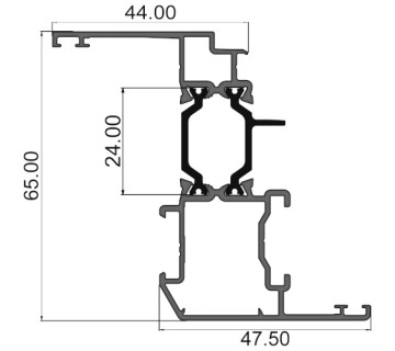 Створка окна 47,5мм (фурн-й паз 20мм) 315 С10