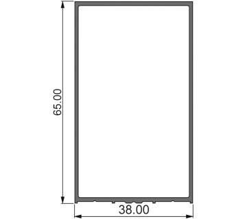 Алюминиевый профиль 381 001 | стойка-ригель перегородки 65 мм