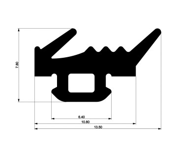 Уплотнитель для алюминиевых фасадов E02 040 03