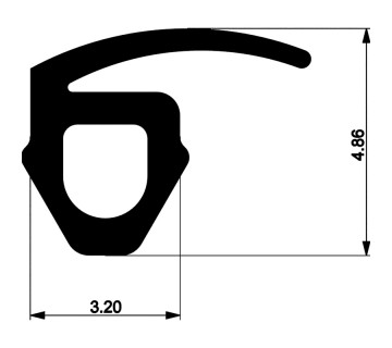 Уплотнитель для алюминиевых окон и дверей E00 005 03