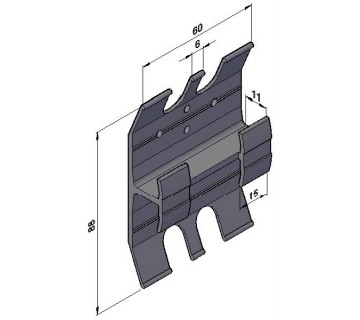КЛЯММЕР ФАСАДНЫЙ АЛЮМИНИЕВЫЙ 107 D28